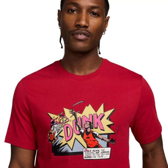 NWT Men's Jordan Brand Dunk Tee (Comic) Red FZ1939-687 (Size XXL) - Picture 3 of 5